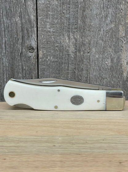 Moore Maker - 4 1/2" White Bone Lockback Knife & Scabbard