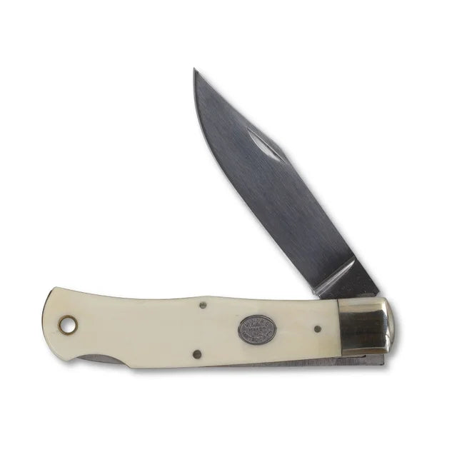 Moore Maker - 4 1/2" White Bone Lockback Knife & Scabbard