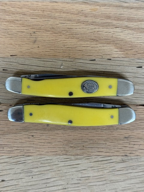 Moore Maker - 3 7/8" Yellow Delrin Muskrat Pocket Knife