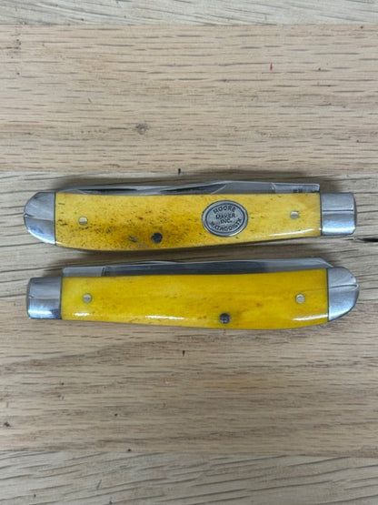 Moore Maker - 3.5" Yellow Bone Trapper Pocket Knife