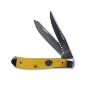 Moore Maker - 3 7/8" Yellow Bone Trapper Pocket Knife