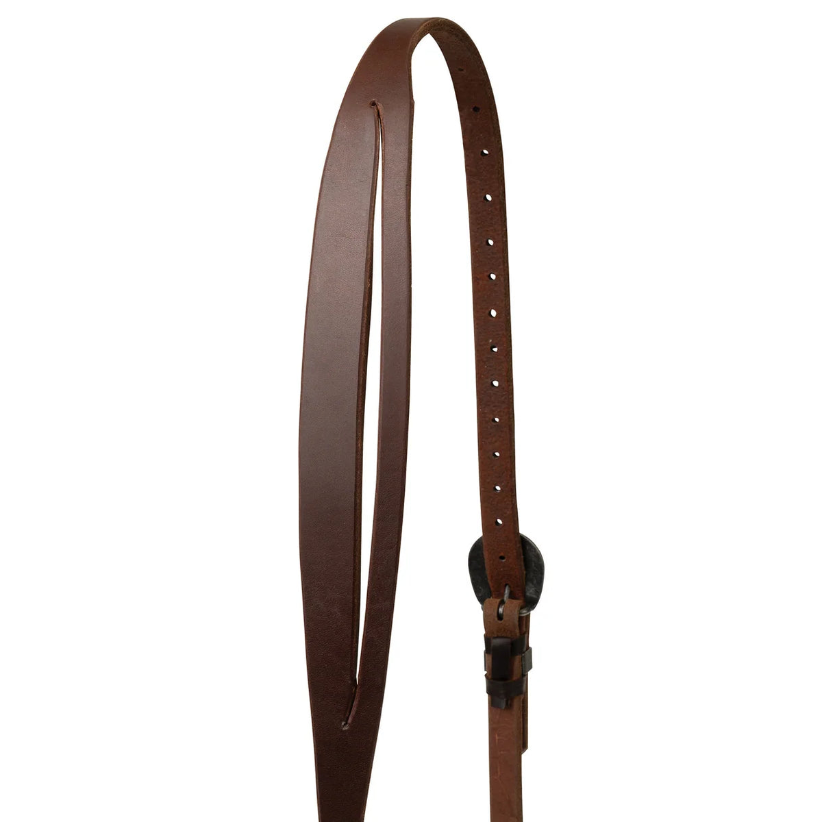 close up of STS Ranch Signature Tack Harness Leather Split Ear Headstall, 3/4" on white background