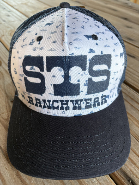 STS Retro Western Block Cap - Navy/White